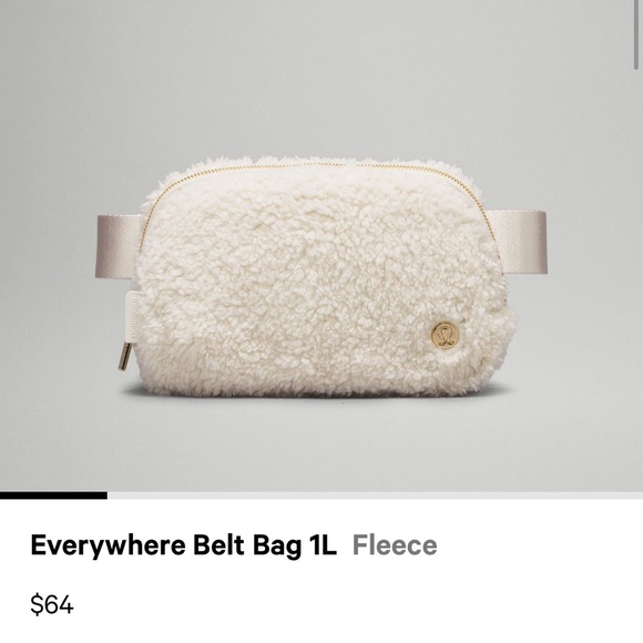 Everywhere belt bag 1L white/cream fleece design - Picture 2 of 5